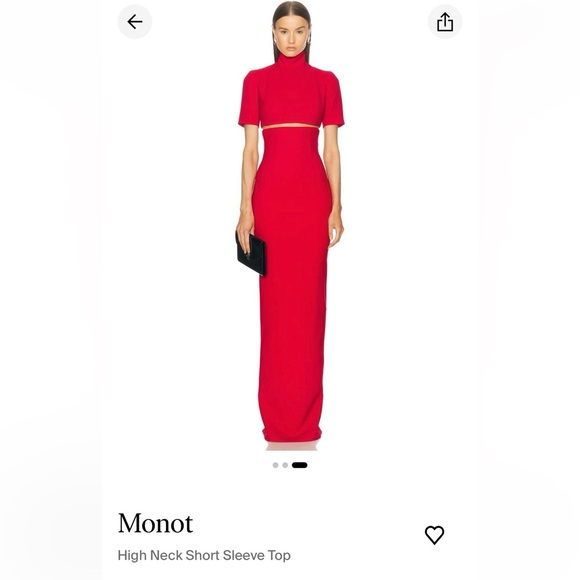 MONOT Red crop top and high waist skirt